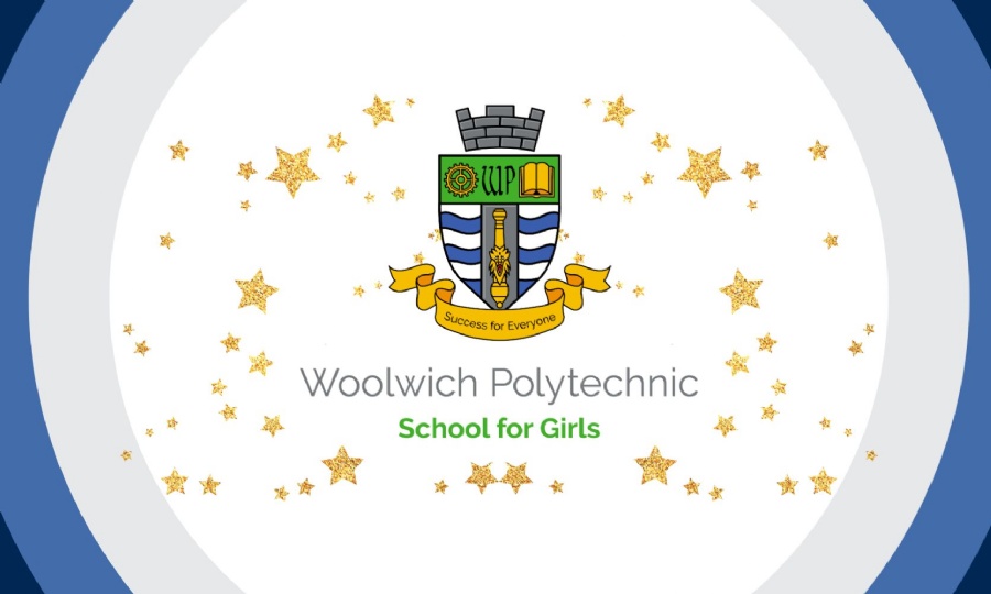 Woolwich Polytechnic School for Girls Logo  with gold stars